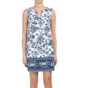 NWT London Times Jacobean Blue Shift Dress
